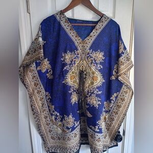 Bohemian Blue and Cream Kaftan